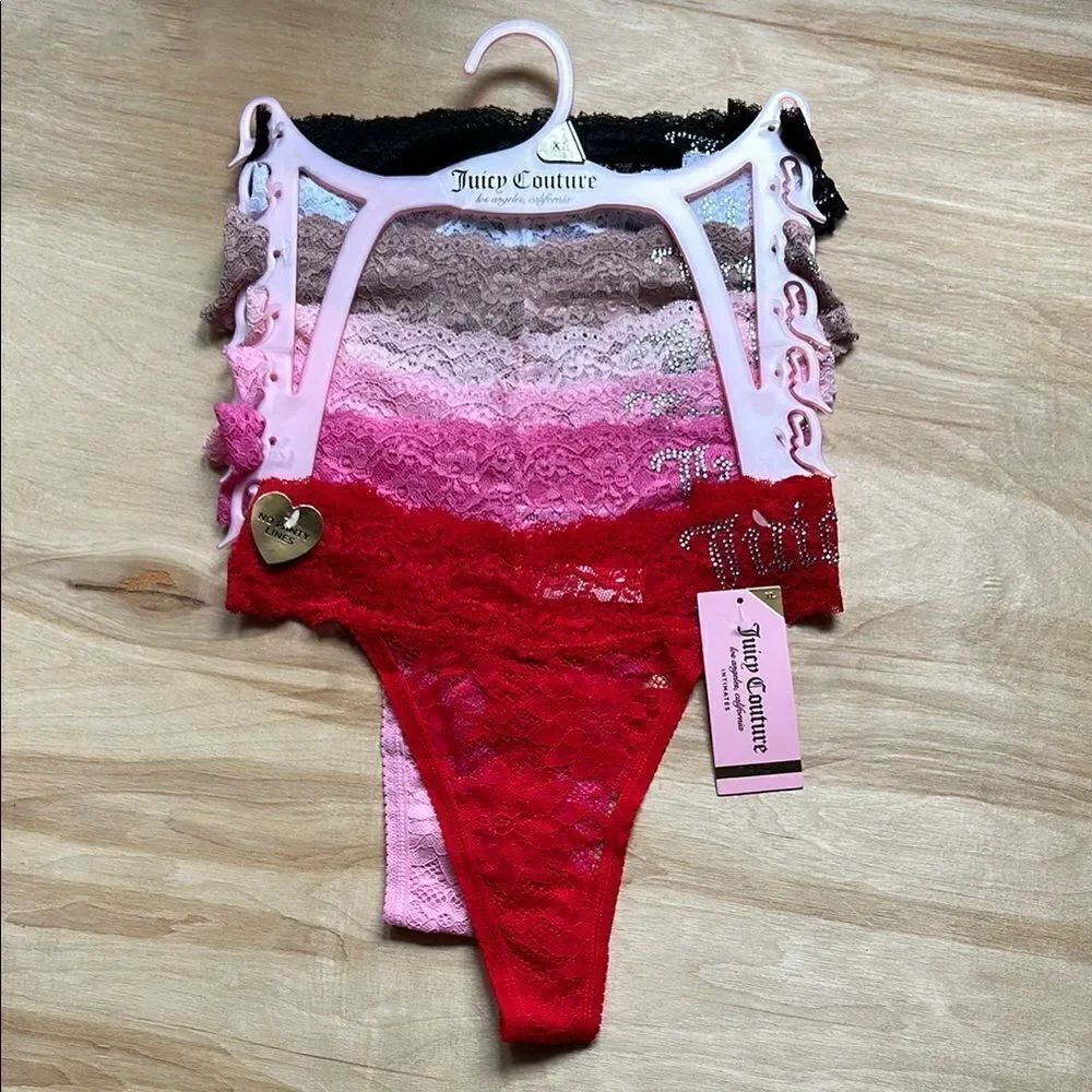 Juicy Couture Vibrant Lace 7 Piece Thong Collection